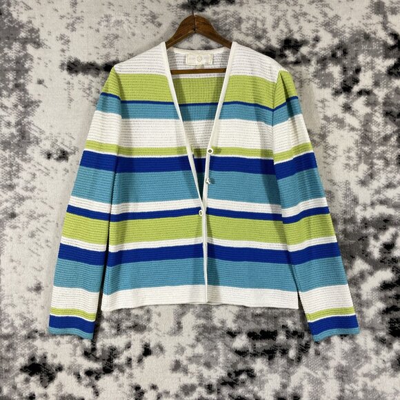 St John‎ Sports Knits Womens Tank Top/Cardigan Set Size S/M Striped Button Up - Picture 9 of 16